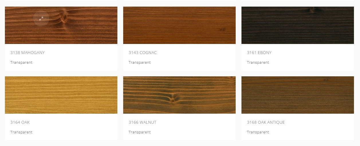 Osmo wood wax transparent tones colour chart 2